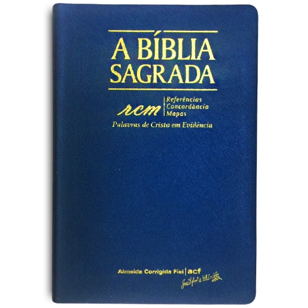 Bíblia Sagrada RCM | ACF | Letra Gigante | Capa PU Luxo Azul ...