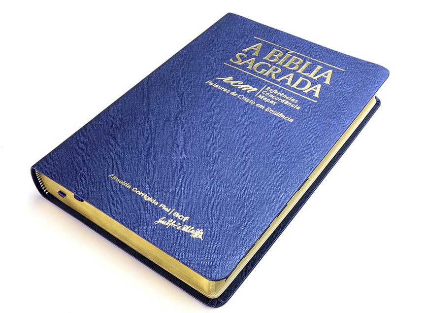 Bíblia Sagrada RCM | ACF | Letra Gigante | Capa PU Luxo Azul C/ Índice