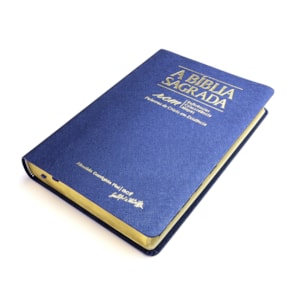 Segunda imagem do produto Bíblia Sagrada RCM | ACF | Letra Gigante | Capa PU Luxo Azul C/ Índice