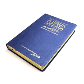 Segunda imagem do produto Bíblia Sagrada RCM | ACF | Letra Gigante | Capa PU Luxo Azul C/ Índice
