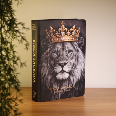 Segunda imagem do produto Bíblia Sagrada Rei Leão Coroa PB | ARC | Letra Gigante | Harpa Avivada e Corinhos | Capa Dura