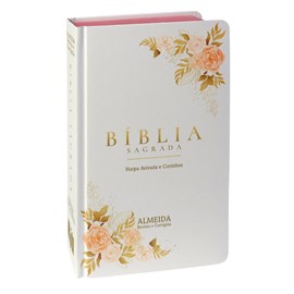 Bíblia Sagrada Rosas Minimalistas | ARC | Letra Grande | Capa Dura | Harpa Avivada e Corinhos