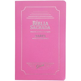 Bíblia Sagrada Slim | ARC | Harpa Avivada | Letra Normal | Capa Coverbook Pink