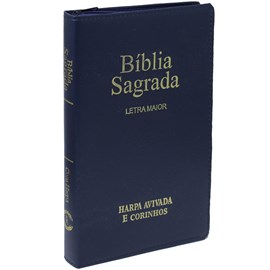 Bíblia Sagrada Slim C/ Zíper | ARC | Letra Maior | Capa Luxo Azul