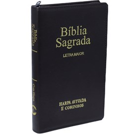Bíblia Sagrada Slim C/ Zíper | ARC | Letra Maior | Capa Luxo Preta