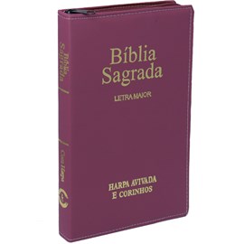 Bíblia Sagrada Slim C/ Zíper | ARC | Letra Maior | Capa Luxo Vinho