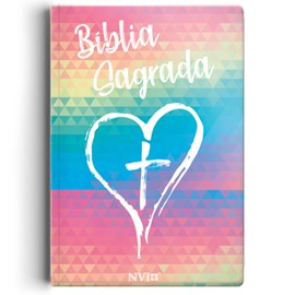 Bíblia Sagrada Slim Coração Color | NVI | Letra Maior | Semi Luxo