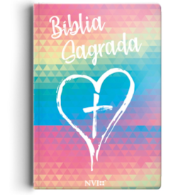 Bíblia Sagrada Slim Coração Color | NVI | Letra Maior | Semi Luxo