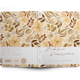 Segunda imagem do produto Bíblia Sagrada Slim Floral Creme | NVT | Letra Maior | Capa Flexível