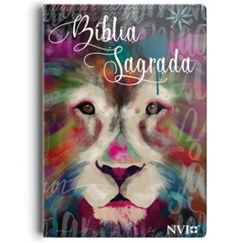 Bíblia Sagrada Slim Leão Artístico | NVI | Letra Maior | Semi Luxo