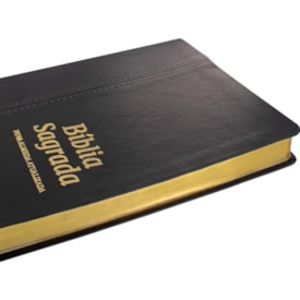 Segunda imagem do produto Bíblia Sagrada Slim | NAA | Letra Grande | Capa Couro Legítimo Preta