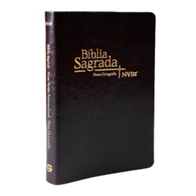 Bíblia Sagrada Slim | NVI | Letra Maior | Capa Luxo Marrom