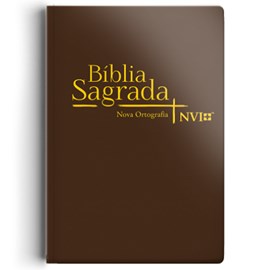 Bíblia Sagrada Slim | NVI | Letra Maior | Capa Luxo Marrom