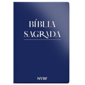 Bíblia Sagrada Slim | NVI | Letra Maior | PU Semi Luxo Azul