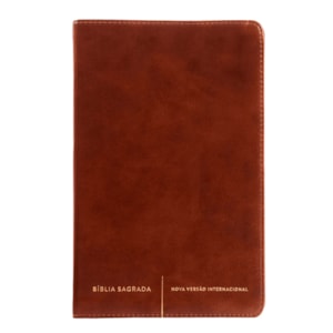 Segunda imagem do produto Bíblia Sagrada Slim | NVI | Letra Normal | Capa Luxo Marrom
