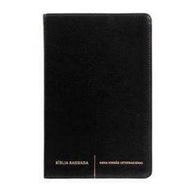 Segunda imagem do produto Bíblia Sagrada Slim | NVI | Letra Normal | Capa Luxo Preto