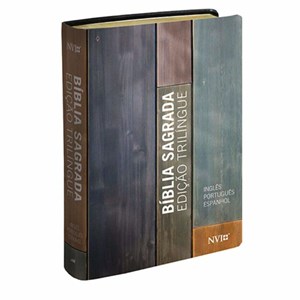 Bíblia Sagrada Trilingue | NVI | Inglês Português Espanhol | Luxo Neutra