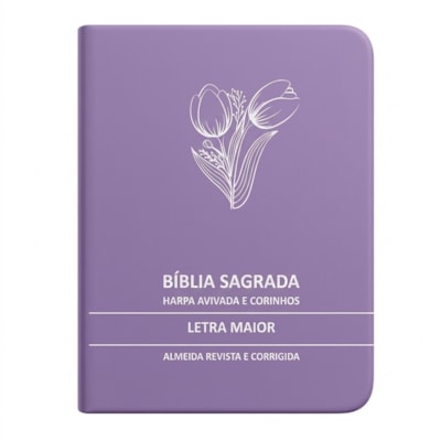 Bíblia Sagrada Tulipa Lilás Média | ARC | Letra Maior | Harpa Avivada e Corinhos | Capa Premium Luxo
