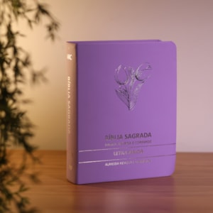 Segunda imagem do produto Bíblia Sagrada Tulipa Lilás Média | ARC | Letra Maior | Harpa Avivada e Corinhos | Capa Premium Luxo