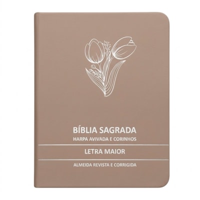 Bíblia Sagrada Tulipa Rosê Média | ARC | Letra Maior | Harpa Avivada e Corinhos | Capa Premium Luxo
