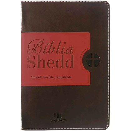 Bíblia Shedd | ARA | Letra Normal | Capa Café e Vermelho