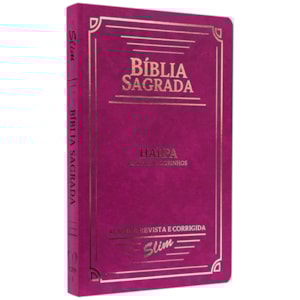 Bíblia Slim | ARC | Letra Normal| C/ Harpa e Corinhos | Capa Semiflexível Pink