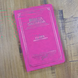 Segunda imagem do produto Bíblia Slim | ARC | Letra Normal| C/ Harpa e Corinhos | Capa Semiflexível Pink