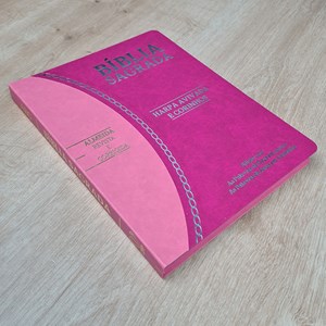 Bíblia Slim | ARC | Letra Normal | Capa Semiflexíve Pink e Rosa