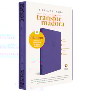 Segunda imagem do produto Bíblia Slim Filament | NVT | Letra Grande | Capa Couro Sintético Lilás