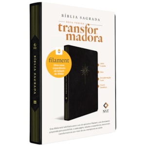 Segunda imagem do produto Bíblia Slim Filament | NVT | Letra Grande | Capa Couro Sintético Preto