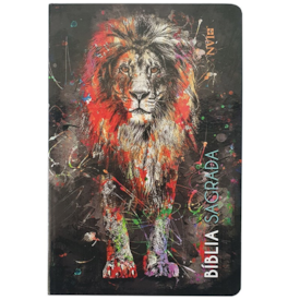 Segunda imagem do produto Bíblia Slim Leão Grafite | NVI | Letra Normal | Capa Dura