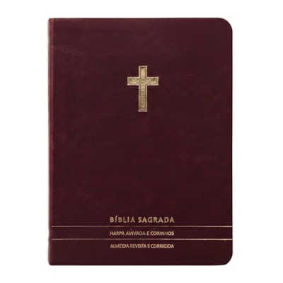 Bíblia Slim | Letra Normal | ARC | C/ Harpa e Corinhos | Capa Premium Luxo Cruz Bordô