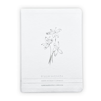 Bíblia Slim | Letra Normal | ARC | C/ Harpa e Corinhos | Capa Premium Luxo Flores Branca