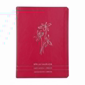 Bíblia Slim | Letra Normal | ARC | C/ Harpa e Corinhos | Capa Premium Luxo Flores Pink