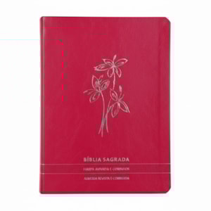 Bíblia Slim | Letra Normal | ARC | C/ Harpa e Corinhos | Capa Premium Luxo Flores Pink