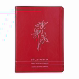 Bíblia Slim | Letra Normal | ARC | C/ Harpa e Corinhos | Capa Premium Luxo Flores Vermelha