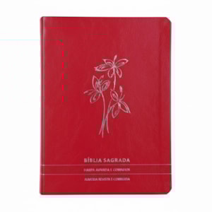 Bíblia Slim | Letra Normal | ARC | C/ Harpa e Corinhos | Capa Premium Luxo Flores Vermelha