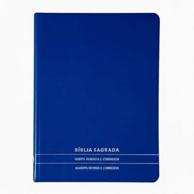 Bíblia Slim | Letra Normal | ARC | C/ Harpa e Corinhos | Capa Premium Luxo Minimalista Azul