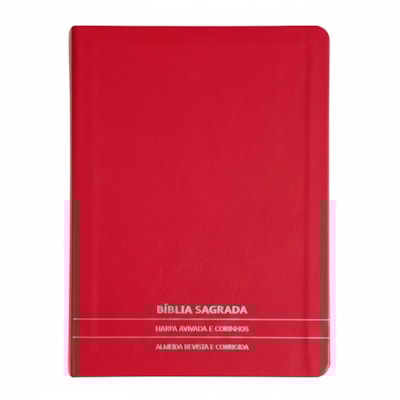 Bíblia Slim | Letra Normal | ARC | C/ Harpa e Corinhos | Capa Premium Luxo Minimalista Vermelha