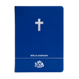 Bíblia Slim | Letra Normal | NVA | Capa Premium Luxo Cruz Azul