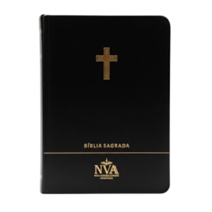 Bíblia Slim | Letra Normal | NVA | Capa Premium Luxo Cruz Preta