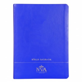 Bíblia Slim | Letra Normal | NVA | Capa Premium Luxo Minimalista Azul