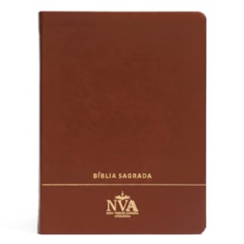 Bíblia Slim | Letra Normal | NVA | Capa Premium Luxo Minimalista Marrom