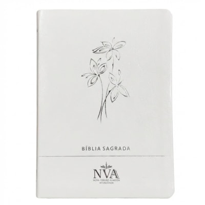 Bíblia Slim | Letra Normal | NVA | Capa Premium Ramo de Flores Branco