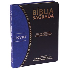 Bíblia Slim | NVI | Letra Normal | Capa Semiflexíve Preta e Azul