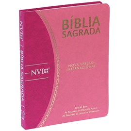 Bíblia Slim | NVI | Letra Normal | Capa Semiflexíve Rosa e Pink