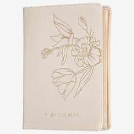 Segunda imagem do produto Bíblia The Purpose Book | A21 | Capa Couro Soft Bege Flores