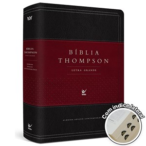 Bíblia Thompson de Estudo | AEC | Letra Grande C/ Índice | Capa Luxo Vinho