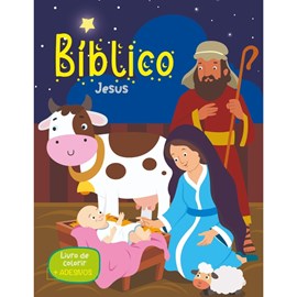 Bíblico Jesus | Livro de Colorir | Com Adesivos 