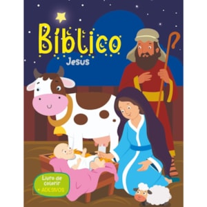 Bíblico Jesus | Livro de Colorir | Com Adesivos 